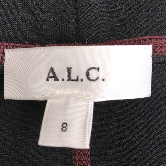 A.L.C. Emile Faux Leather Cropped Leggings Pull-on Pants In Dark Cherry Red Sz 8 - Picture 9 of 12